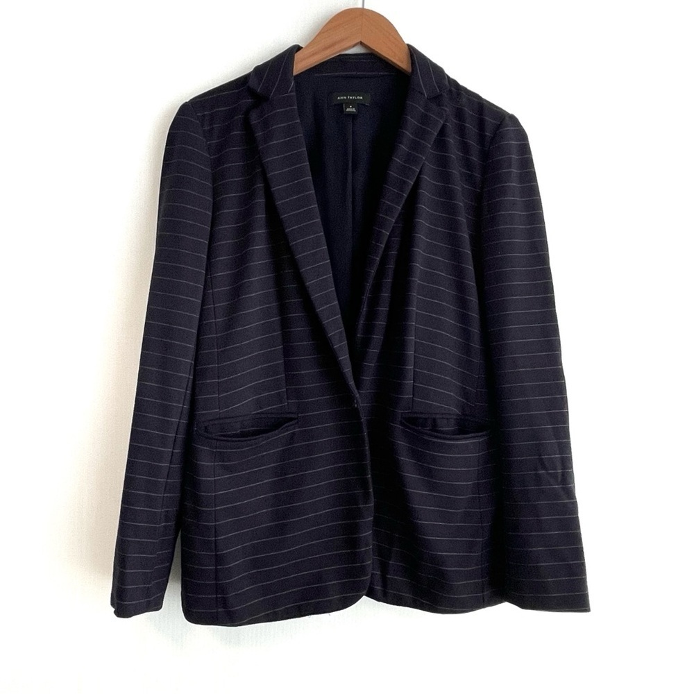 Ann Taylor Navy Striped Blazer size 8
